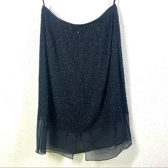 BASIX II Vintage Black Silk Bead Embellished A-Line Skirt‎ - Picture 7 of 10